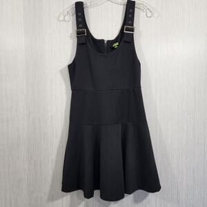 Rehab black buckle straps detail tank fit & flare dress woman's size medium